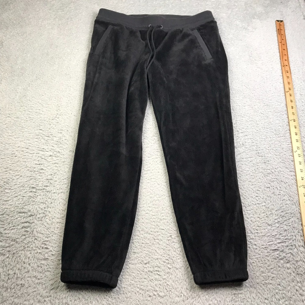 Athleta Cozy Karma Recover Jogger Womens‎ L Black Fuzzy Drawstring Sweatpants